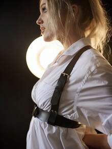 Leather Chest Harness Belt For Women Chest Harness Woman Fashion Wide Leather Waist Harness For Women Rave Costume Belt Women's Belts & Trouser Belts