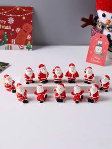 3pcs/5pcs/10pcs Mini Santa Claus Figurines, Cute Resin Statues, Christmas Decorations, Party Supplies, Miniature Landscape Decor, Home Decor, DIY Crafts Room Decor Winter Christmas Decorations Home Christmas Gifts Christmas Decor