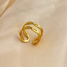 New 18K Stainless Steel Fashion Ring, The Opening Design Can Be Adjusted In Size - 2 - View 3