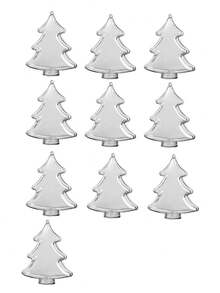 1/3/5/10 piezas Caja de regalo con forma de árbol de Navidad con diseño de apertura y cierre, caja de almacenamiento de plástico transparente para decoración navideña, adecuada para decoraciones navideñas, regalos de fiesta, dulces, regalos, cajas de Navidad, embalaje con tema navideño, cajas de regalo navideñas ligeras