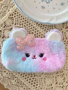 1 PC Cat/Bow Bear Large Capacity Zipper Pencil Case Cartoon Creative Simple Female Student Stationery Pencil Case - Multicolor - View 15