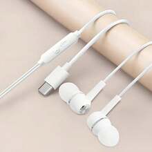 Type-C Wired Earbuds For Apple For Iphone 16/15, For IPad, And For Samsung - In-Ear Design With High-Quality Sound, Button Control, Noise Cancellation, USB Charging, Compatible With Multiple Devices, Earbud Headphones, Device Compatibility, Sleek Earbuds, Durable Earbuds, Wireles Earphone, Earbud Wireles, Headphone, Earbud, Earphone - 白色 - 查看 5