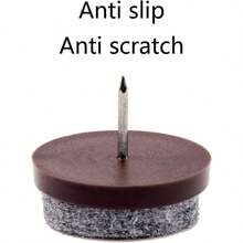 15 deslizadores de muebles redondos de fieltro grueso de 27 mm de color marrón para sillas, mesas, escritorios, gabinetes de postres, sofás, patas y pies de sofá, antideslizantes