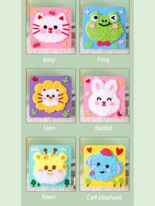 1pc DIY Sewing Craft Kit For Kids, Christmas Handmade Toys, Christmas Small Gifts, Santa Claus, Snowman, Christmas Tree, Reindeer, Gingerbread Man, Creative Cartoon, Knitted Embroidery Painting, Material Pack, Educational DIY Craft Kit,Diy,Embroidery Kit,Embroidery