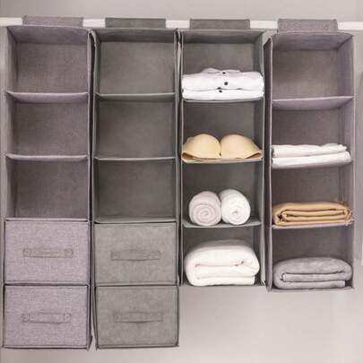 1pc Washable Wardrobe Storage Hanging Bag, Multi-Layer Clothing Organizer Bag, Drawer Storage Box