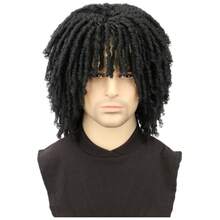 Short Dreadlock Wigs For Man Afro Twist Braided Dreadlocks Wig Synthetic Breathable Faux Locs Braids Curly Wig - 彩色 - 查看 1