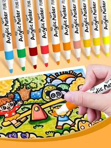 Multi-Purpose Markers In 12 Colors /24 Colors /36 Colors /48 Colors Best-Selling Pvc Box-Packed Acrylic Marker Pens For Graffiti, Stackable Color Children's Brushes Wholesale, Suitable For Blackboard