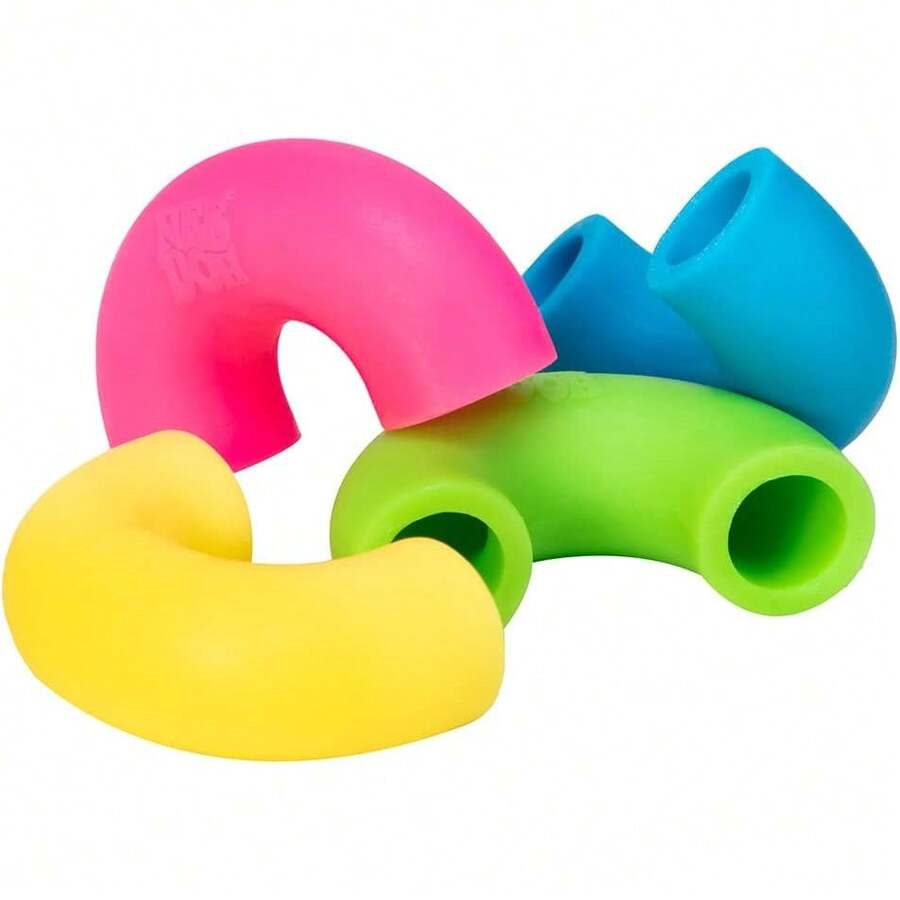 Schylling NeeDoh 'N' Squeeze - Sensory Squeeze Toy - Contains 4 Squishy Noodles - 3" Wide - Color May Vary (Pack Of 1),This Is The Best Gift To Give Them On Christmas, Halloween Or A Child's Birthday. - 1 - 查看 1