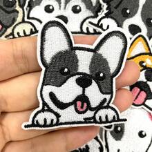 9片刺绣徽章贴片，大号粘性贴片，适用于服装、帽子、夹克、DIY，可爱猫狗表情，可缝制或熨烫，刺绣装饰贴片，适用于毛衣、裤子、服装配饰 - 9件組狗狗 - 查看 4