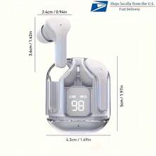 Wireless Earbuds With ENC Noise Cancelling, 3D Stereo Audio & Touch Control, LED Display Charging Case, 36H Playtime, Lightweight In-Ear Design For Sports/Gaming/Running, Compatible With Android/IOS (Type-C, Built-In Mic), Wireless Earbuds Case, Gaming Earphones, Sleek Earphones, Stylish Audio Gear, Durable Earphones, Modern Technology, Sports Earphones, Modern Earphones, Longlasting Battery, Touch Control Headphones, Professionals - màu đen - Xem 3