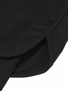 加大码男士印花二合一健身短裤，弹力腰带训练裤，透气夏季跑步七分紧身裤 黑色 - 黑色 - 查看 6