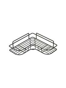 1 pieza Estantería de baño, estantería de almacenamiento triangular sin costuras para baño y cocina, estantería de almacenamiento de baño sin perforación, estantería de ducha de esquina de hierro fundido, diseño de malla de acero inoxidable negro, fácil de acceder y organizar, adecuado para almacenar champú, acondicionador y jabón, decoración moderna de baño, organización y almacenamiento de baño, accesorios de baño