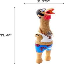 Outward Hound By Charming Pet Squawkers Earl Latex Squeaky Rubber Chicken Dog Toy, Funny Interactive Holiday Toy For Dogs, Large Size - ColorA - View 6