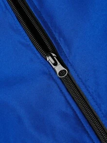 Men's Casual Zip-Up Jacket, Thick, Lightweight Polyester Fabric, Regular Fit Suitable For Fitness Training, Casual Wear, And Outdoor Sports