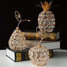 Ornement d'ananas en cristal, figurine de fruits artificiels, statue de fruits en verre, centre de table de dessus de table