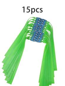 5/10/15 piezas Equipo de caza al aire libre Bandas de goma verdes de 1.0 mm, Bolsa de cuero para posicionar el fondo de la olla, Bandas de goma planas con taper 2012 para reondas, Material de látex natural con alta elasticidad y tensión fuerte, Accesorios para tirachinas, Esenciales para el tiro con tirachinas, Adecuado para actividades recreativas al aire libre