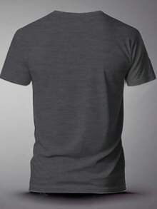 Men's Crew Neck Summer T-Shirt Regular Fit None - 深灰色 - 查看 2