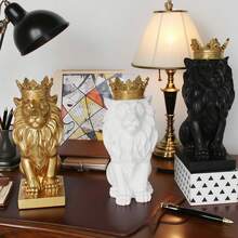 1件创意黑白金雕像雕塑，北欧风格家居装饰，适用于书房、收藏，是送给男士的最佳礼物，适合摆放在展示柜、吧台柜、婚礼派对工艺品、万圣节房间装饰、办公桌摆件、圣诞节装饰、客厅装饰、婚礼装饰等场合。