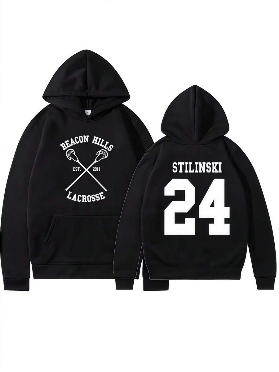 Teen Wolf Hoodies STILINSKI 24 LAHEY 14 MCCALL 11 Fashion Print Streetwear Men Women Sports Sweatshirts Hoodie Harajuku Clothing - 黑色 - 查看 1