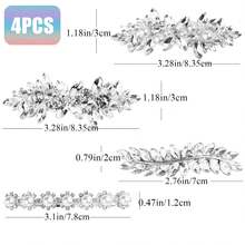 24pcs Rhinestone Spiral Hair Clips Twisted Hair Clips Rhinestone Vortex Hair Clips Metal Spiral Hair Clips Bridal Twisted Hair Clips Wedding Prom Party Hair Accessories (Silver) - Silver - View 8