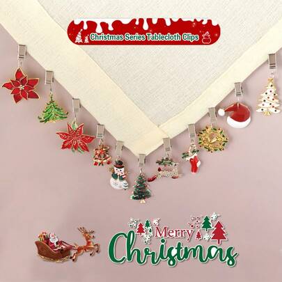 1/2/4 pezzi FermatovagliamodellinataliziAdatti per decorare tovaglie natalizie, picnic, campeggio, matrimoni, feste e celebrazioni, decorazioni appendibili a forma di albero di Natale