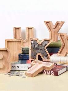 Piggy Bank For Wooden Large Letter Piggy Bank Alphabet Money Bank With Initial , Coin Bank Fun Gifts For Birthday, Christmas, Festival