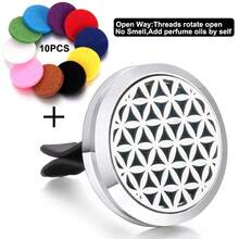 Nuevos productos difusores de aromaterapia Difusor de perfume para coche con diseño de árbol de la vida, ambientador de rejilla de ventilación, difusor de fragancia y aroma, colgante giratorio con compartimento abierto, accesorios de decoración del hogar DIY, regalos - Plateado - Ver 18