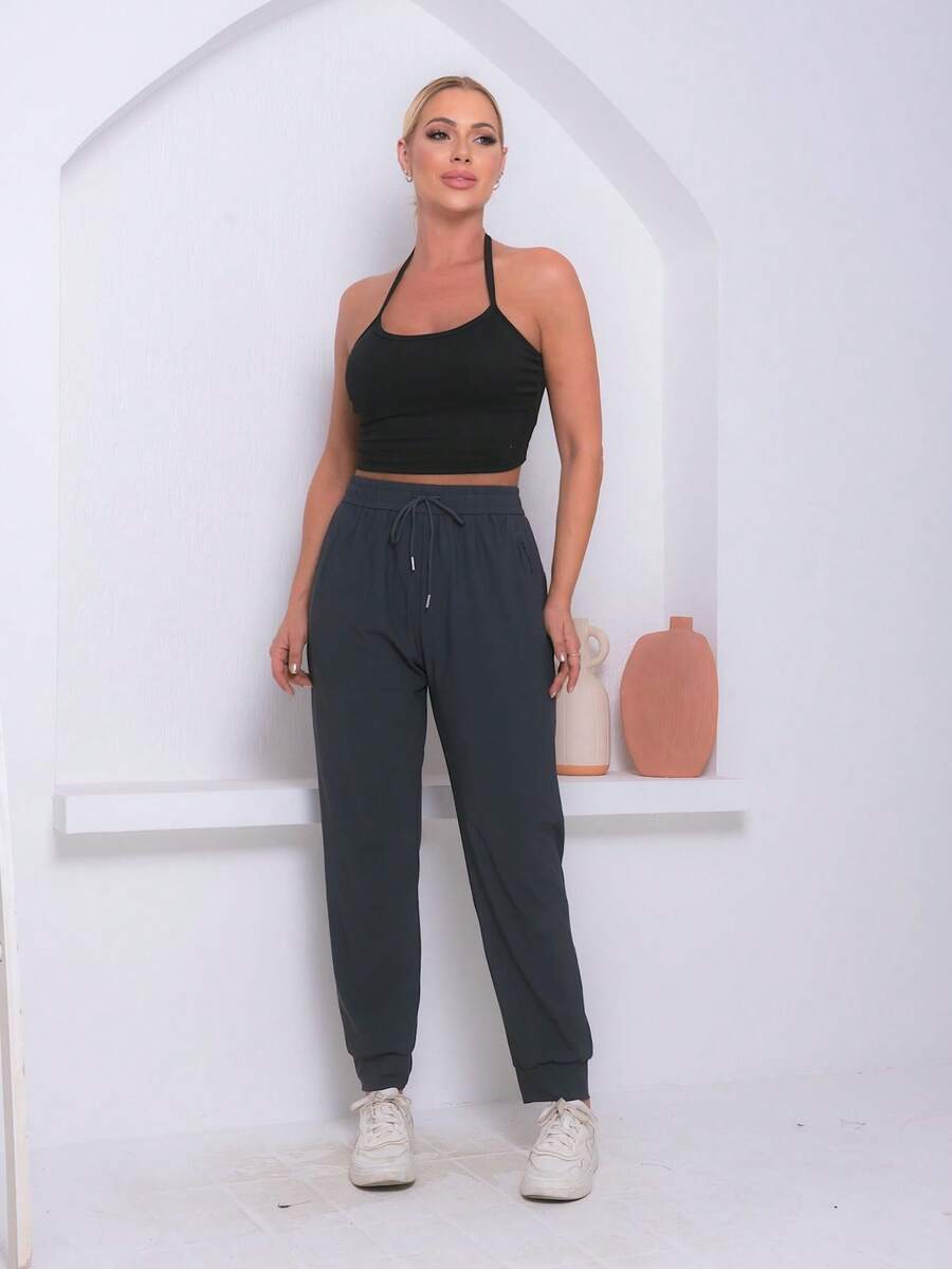 Women's Sports Pants With Elastane – Freedom And Comfort For Your Workouts - 青碧色 - 查看 1