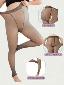 Herbst- und Winterhaut-transparente, fleisch-transparente, warme Hosen mit Thermofutter und verstärkter Beinbekleidung