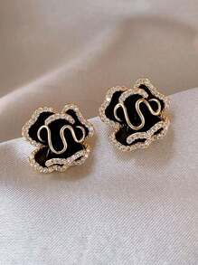 1 对简约优雅的山茶花耳环，适合女性日常和假日佩戴 - 花朵 - 查看 9