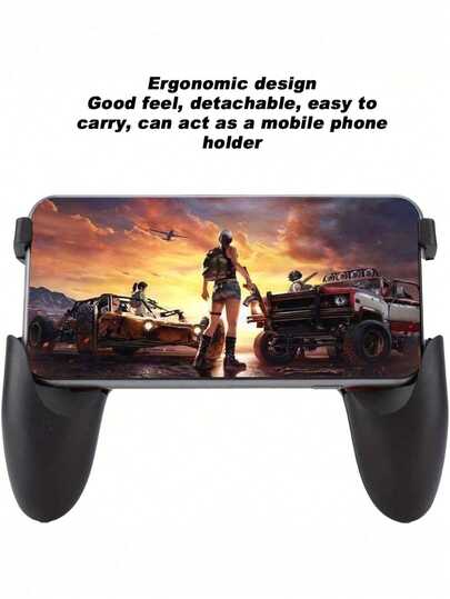 A Foldable 4-In-1 Multifunctional Mobile Game Controller And Phone Stand, Portable , Featuring A Collapsible Joystick, Perfect For Shooting Games, With An Ergonomic Design Compatible With Various Phone Models.