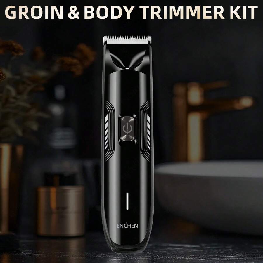 Men & Women Groin Hair Trimmer ENCHEN Spark 3, Silent Rechargeable Shaver, USB Fast Charging, Adjustable Lengths - Dark Grey - View 1