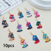 50/30/10 buc cizme de cowboy western mixte, pălării, pandantive, decor cu imprimeu vintage, potrivit pentru brățări, coliere, brelocuri, accesorii pentru cercei în stil boho DIY