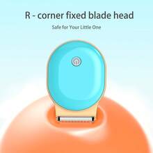 1 套婴儿理发器，HC300，新款小型电动理发器，蓝黄配色方案，儿童静音理发器，防水可充电无线婴儿理发套装，适用于婴幼儿 - 藍色 - 查看 4