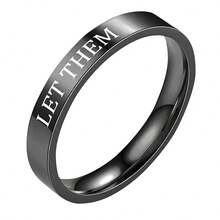 1pc Stainless Steel Inspirational Ring, 1pc "Let Them" Ring - Stainless Steel Engraved Rings, Sister, Best Friend, Self-Worth Motivational Gift - Multicolor - View 14