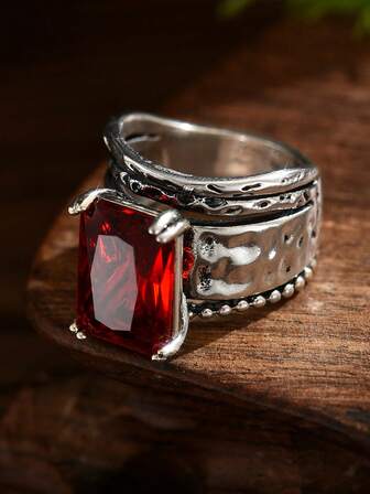 1 st bohemisk vintage silverring för kvinnor, lämplig för bröllop, förlovning och vardagsbruk