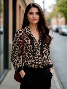 Women's Short Winter Coat With Hood And Pockets - Floral Fleece Jacket With Drawstring