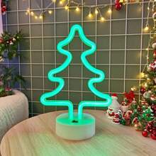 1 Stück LED Weihnachtsdekoration Tischaufsteller Weihnachtsbaum Neonlicht, batterie- oder USB-betrieben, romantisches Feenlichter für Geburtstag, Hochzeit, Party, Kinderzimmer, Schlafzimmerdekoration Weihnachtsdekoration XMAS Deko Weihnachtsbaum Geschenkdekoration Thanksgiving Hochzeitsdekoration Heimdekoration Herbstdekoration Herbstdekoration Geburtstagsdekorationen für Geschenke Partyartikel Innen- und Außenbereich Garten Feiertags-Dekor Halloween-Deko Wanddekoration Halloween-Ornamente