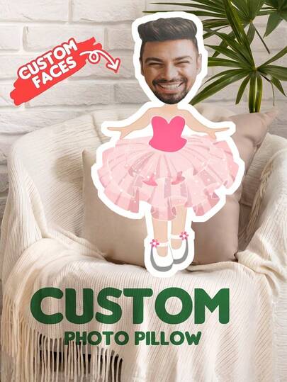 Personalized Pink Skirt Theme Pillows, Custom Pillows With Photos, Unique Halloween Gifts For Kids, Fun Party Decorations That Can Be Used For Room Decoration, Living Room Decoration, Sofa Decoration, Bedroom Decoration, Children's Room Decoration. A Festive Gift For Families To Give To Children And Friends.