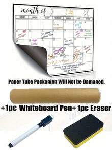Magnetic Dry Erase Refrigerator Calendar, Magnetic Whiteboard Calendar, Monthly Family Planner Memo Menu Magnetic Calendar, Refrigerator Calendar, Magnetic Erasable Calendar, Kitchen Decor, Refrigerator Monthly Planner, Refrigerator Accessories, For Household Chores List And Menu Planning (Multiple Sizes) - Multicolor - View 14