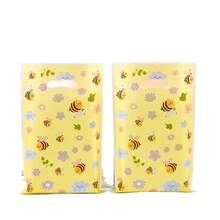 30/50pcs Floral Bee Gift Bags, Birthday Party Favor Bags, Birthday Party Decorations, Snack & Candy Packaging Bags, Gift Wrapping Supplies, Tote Bags, Storage Pouches