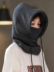 Children's Fleece Warm Hat Autumn And Winter Students Cycling Windproof Hat Scarf Boy And Girl Cold-Proof Thickened Head Cover CS Mask - Multicolor - View 5