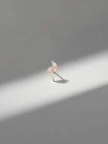 1只925纯银星形耳钉，扁平耳骨耳钉，适合日常佩戴、婚礼、派对、订婚、周年纪念、情人节及其他场合。