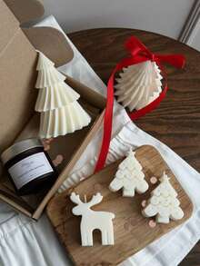 Christmas Candle Molds, Xmas Silicone Resin Mold - Tree, Snowflake, Gingerbread Man, Elk, Perfect Christmas Gift For Friends, For Home Party Room Table Decorations, Holiday Candle Making, Handmade Soap, Chocolate - White - View 10