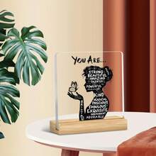 2D 亚克力激励桌牌 - 适合家庭、办公室或卧室的积极肯定装饰 - 现代简约生日、乔迁、节日、灵感和鼓励礼物
