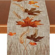 1/108 pezzi Tappeto da tavola autunnale per il Ringraziamento con foglie d'acero e zucche - in poliestere, decorazione stagionale per casa, cucina e sala da pranzo, in varie misure, robusto e durevole, centrotavola a tema autunnale per gli amanti dell'autunno e gli organizzatori di feste