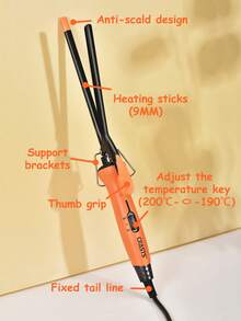 CRASTS 9mm Wool Curling Iron, Big Wave Curler, French Curl, Damage-Free Long-Lasting Styling, Straight & Curly Dual-Use Hair Curler