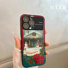 Funda protectora AG Matte Large Window 2 en 1 con diseño de flores rojas y verdes. Pantalla AG Frosted Large View Window 2 en 1 para phone 17, 17 Pro, 17 Pro, 16 Pro, 16 Pro, 16 Plus, 16, 15 Pro, 15 Pro, 15 Plus, 15, 14 Pro, 14 Pro, 14 Plus, 14, 13 Pro, 13 Pro, 13, 12 Pro, 12 Pro y 12 Series - Plateado - Ver 9
