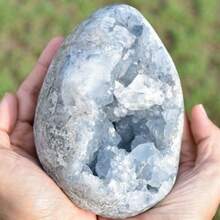 Celestite Druzy Crystal Stone, Crystal Crafts DIY, Home Decoration, Adds A Distinctive Atmosphere To Your Home,Birthday Gift - Blue and White - View 4