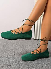 Women's Round Toe Flat Soft Bottom Casual Shoes, Versatile Solid Color Elegant, Fashionable Vacation, Neutral Sports, Preppy School, Party, Commute Basic, Beach, Bohemian Casual, Cute Fairy, Punk Retro, Wedding, Business Party, Outdoor, Sexy Chinese Style, Lolita, New Chinese Style, Y2K Goth, Western, Streetwear, Cute Western Wedding, Chinese Wedding, Nightclub, Workwear Criss-Cross Drawstring Sandals, Beach, Holiday, Wedding, Party, Office, Home, Gym, Outdoor, Spring, Summer, Autumn, Winter